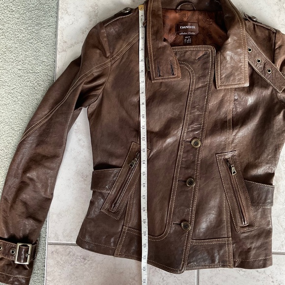 Danier Italian Leather Brown Biker Moto Jacket - Picture 14 of 16
